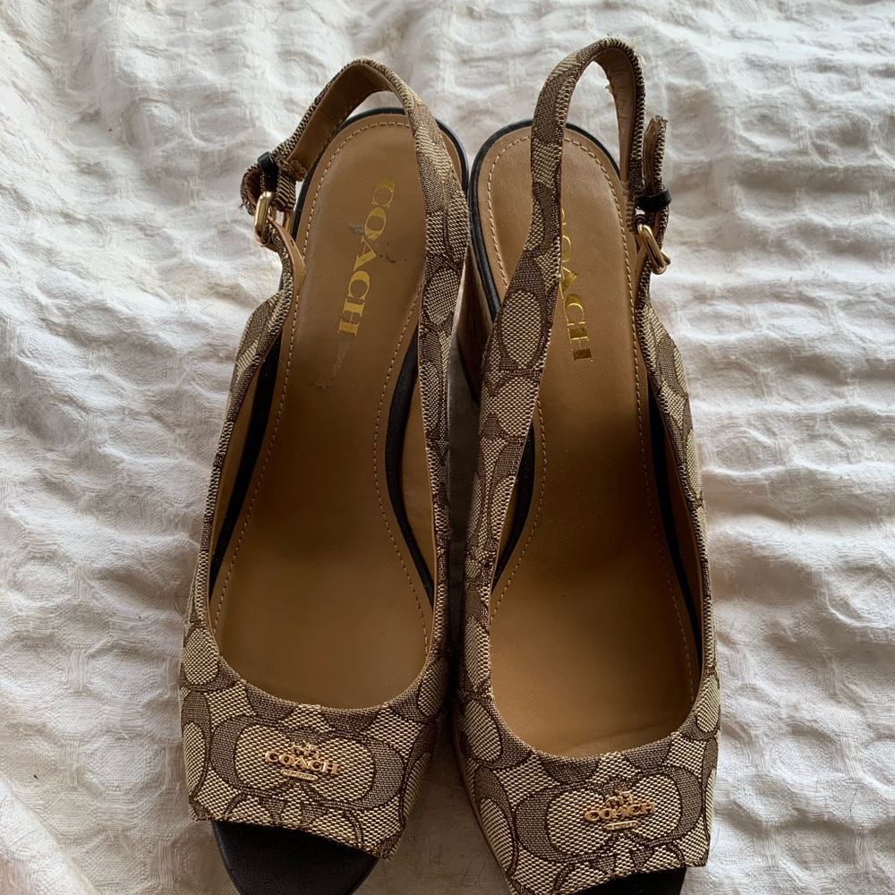 Coach wedges lightly used authentic